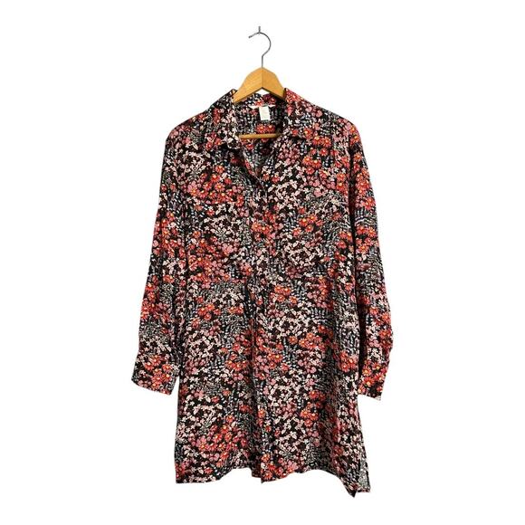 H&M Floral Shirt Dress Casual Button Down S Small Bogo Cottage - Picture 1 of 5